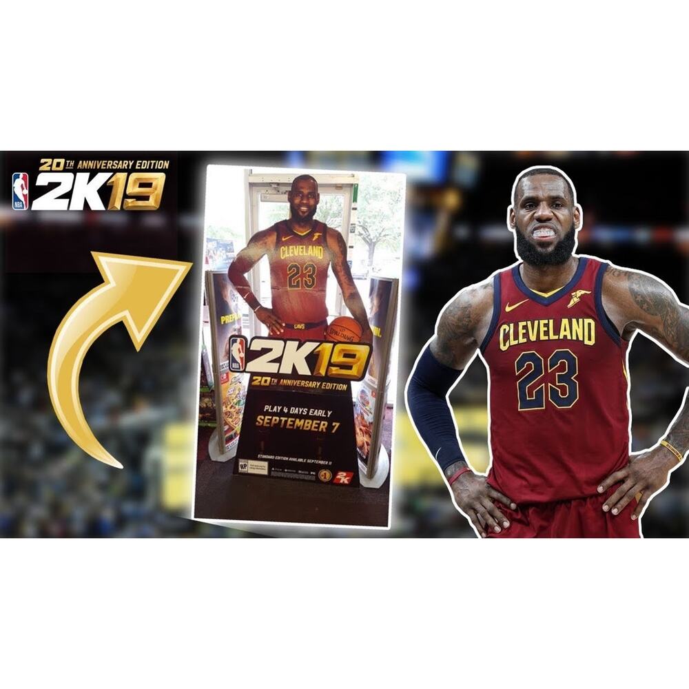 LeBron James NBA 2K19 20th Anniversary Promo Standee Cardboard Display 80” Rare